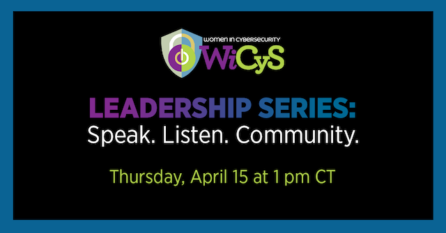 WiCyS Leadership Series April 15 Logo