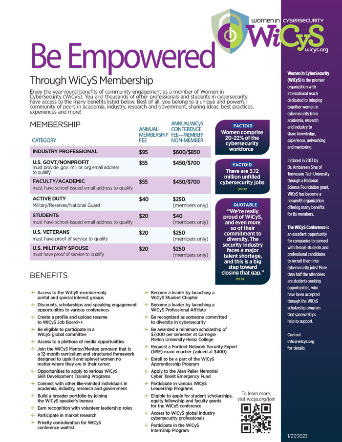 WiCyS Membership Flyer