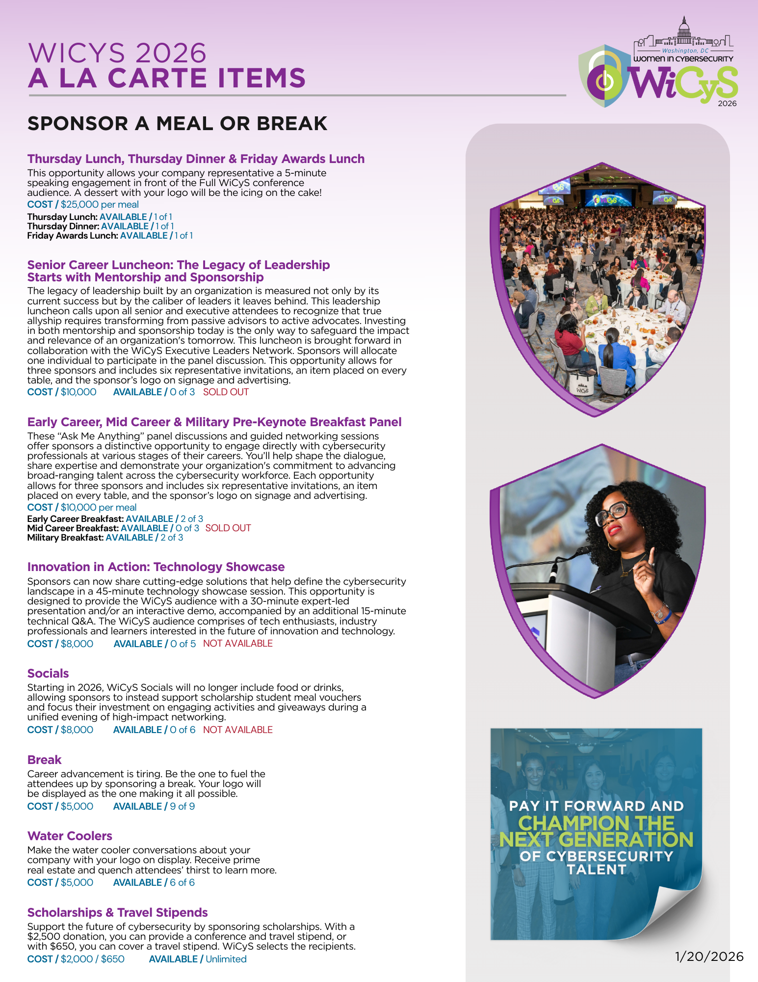 8 Conference Sponsor Levels Chart